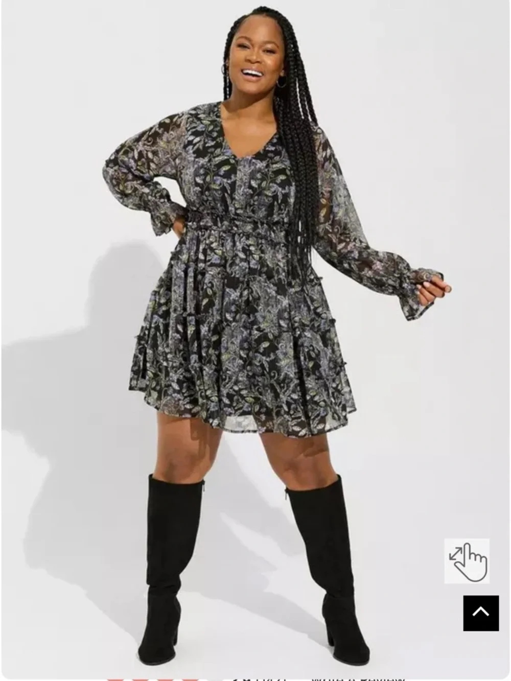 Torrid Mini Lurex Chiffon Tiered Dress - Picture 1 of 10